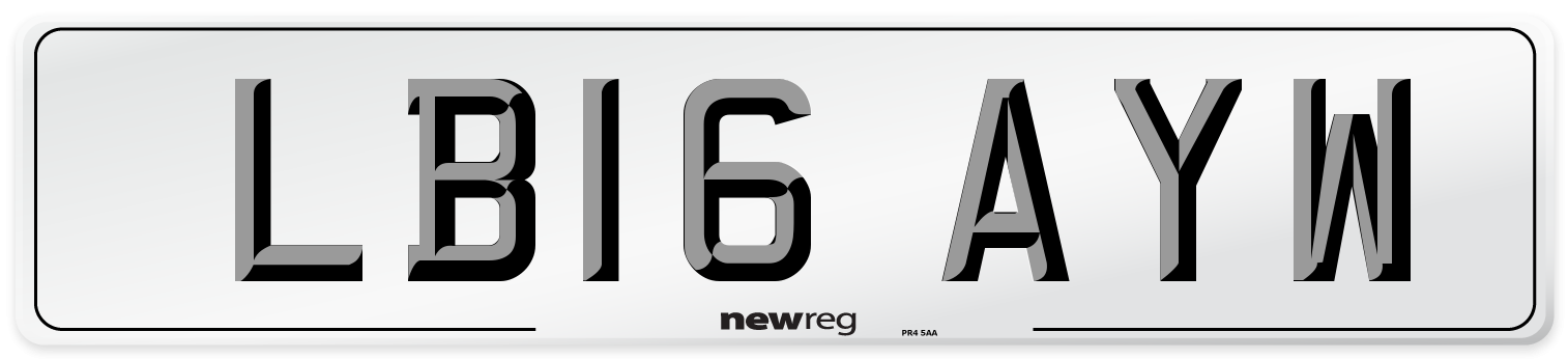 LB16 AYW Number Plate from New Reg